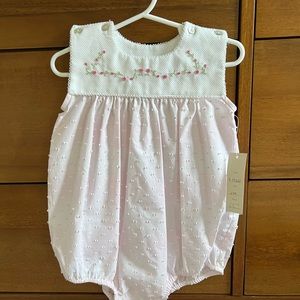 Pink embroidered bubble 24 months